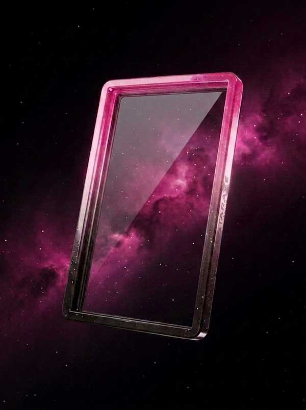Slab Guard premium para cartas PSA - proteção rígida rosa com efeito nebulosa
